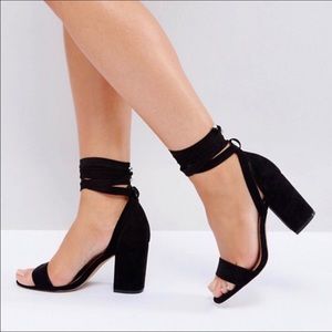 Wide fit laced up heels